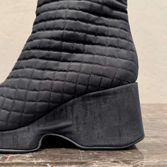 Casadei Quilted Platform Wedge Booties - Picture 3 of 12